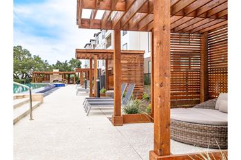 Tanning deck & private cabanas
